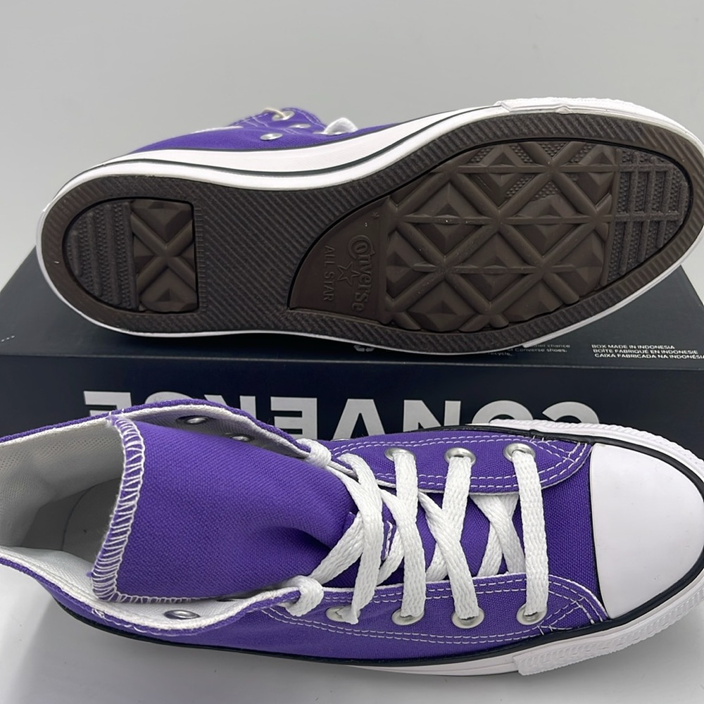 Converse Men’s Chuck Taylor All Star Hi B Grade Purple White 137833F Sneakers - Picture 4 of 16